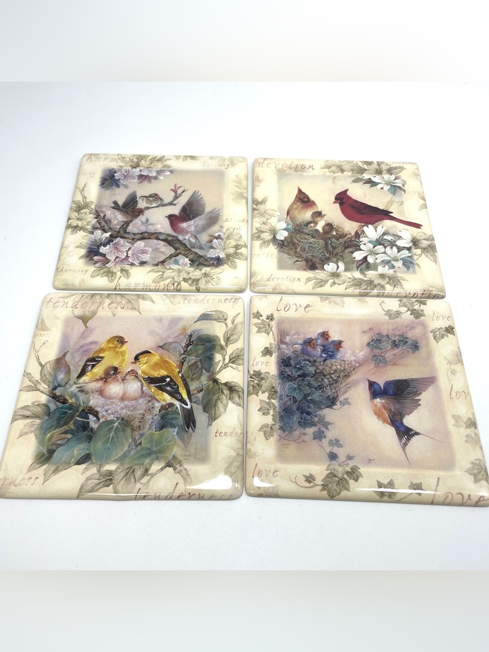Lena Liu Gentle Expressions Tiles Bradford Exchange Plates Set of 4